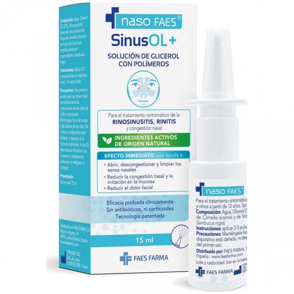 Nasofaes Sinusol+ Solución De Glicerol Con Polímeros, 15 Ml