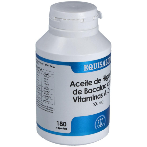 Equisalud Aceite Higado De Bacalao Con Vitaminas Ade 500Mg 180 Perlas