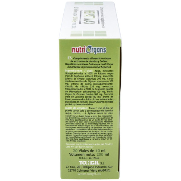 Tongil Nutriorgans Hepatimax 20 Viales