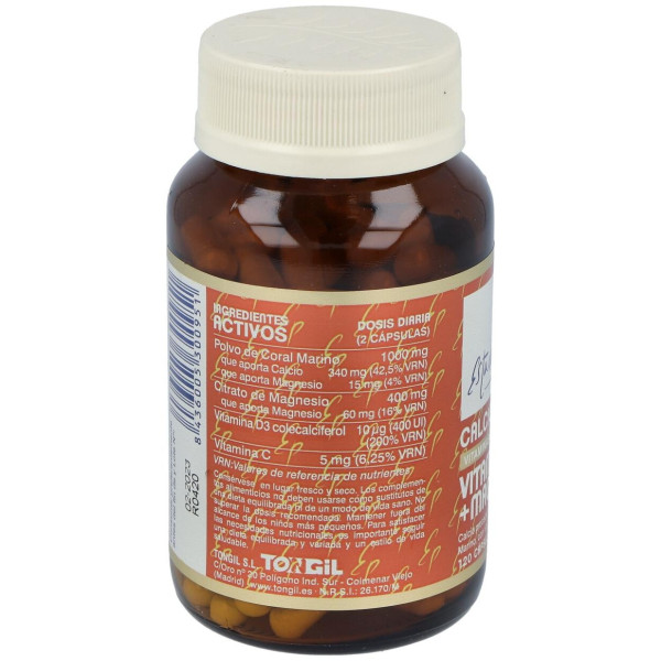 Tongil Estado Puro Calcio Coral Vitamina D3 + Magnesio 120Caps