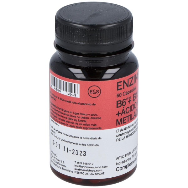 Enzime Sabinco B6 + B12 + Acido Folico Metiladas 60Caps