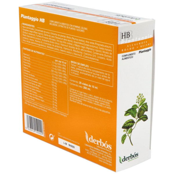 Derbos Plantaggio Hb 20 Ampollas