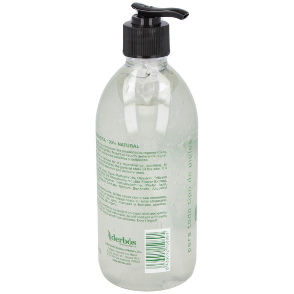Derbós Gel Aloe Vera 100% Natural 500Ml