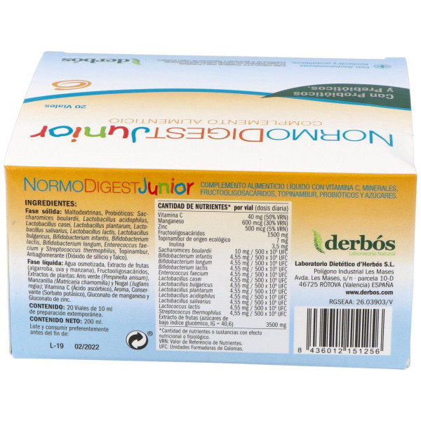 Derbos Normodigest Junior 20 Viales