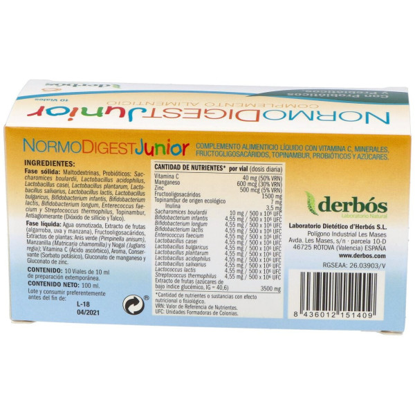 Derbos Normodigest Junior 10 Viales