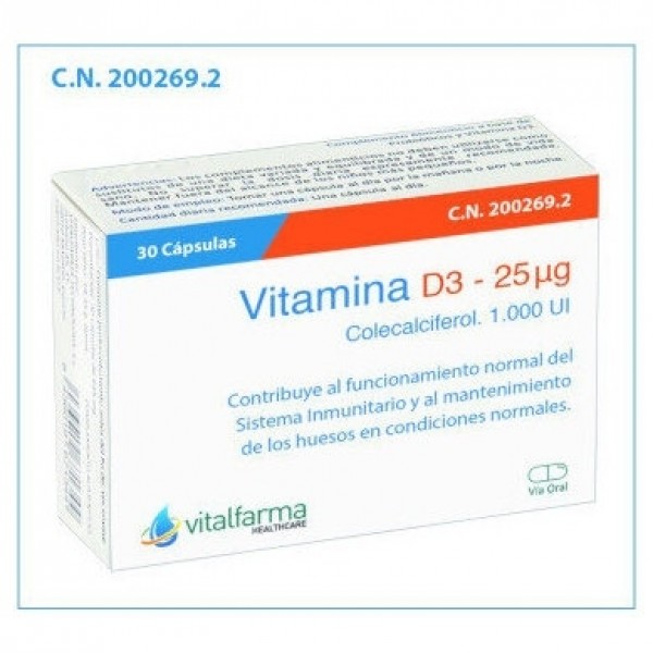 Vitalfarma Vitamina D3 25Mcg 30Caps
