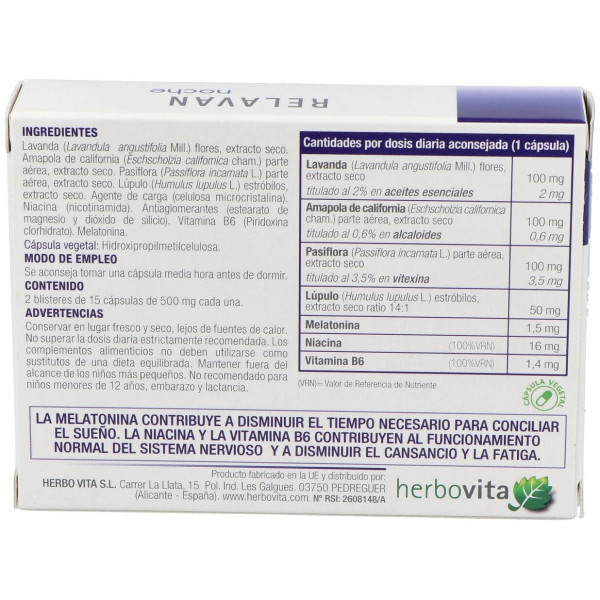 Herbovita Relavan Noche 30Caps
