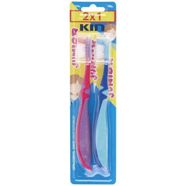 Cepillo Dental Kin Junior 6-12 Años Capuchon 2X1