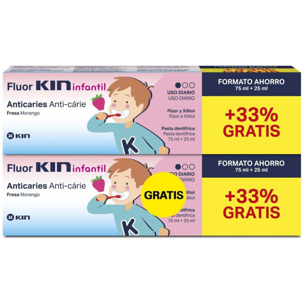 Kin Fluor Infantil Pasta 75 Ml + 25Ml 2X1