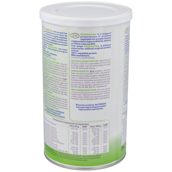 Nutergia Vegenutril Bebida De Cacao Tarro De 300G