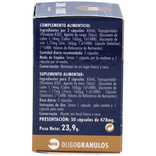 Waydiet Natural Products Zinc-Cobre Oligogranulos 50Caps