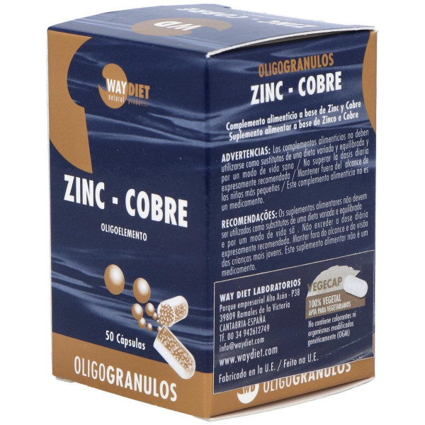 Waydiet Natural Products Zinc-Cobre Oligogranulos 50Caps
