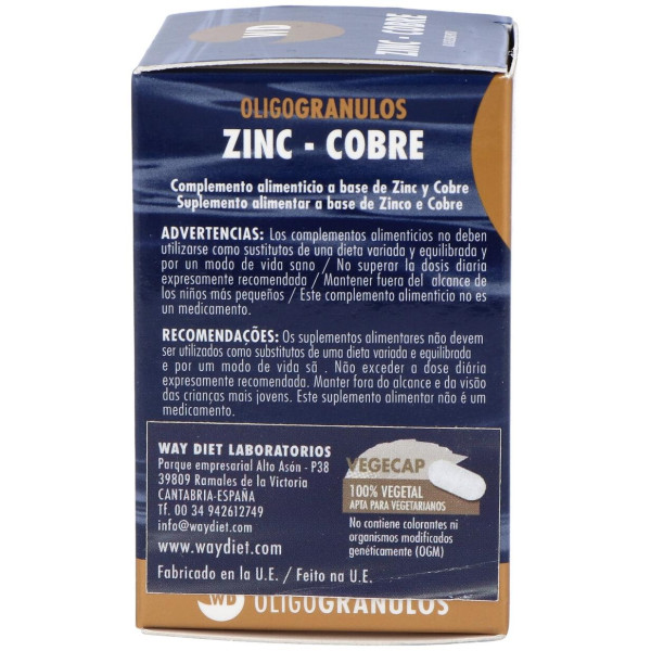 Waydiet Natural Products Zinc-Cobre Oligogranulos 50Caps