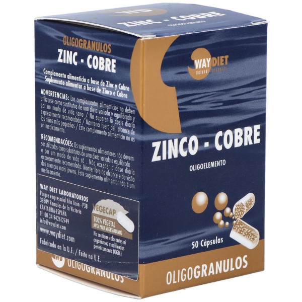 Waydiet Natural Products Zinc-Cobre Oligogranulos 50Caps