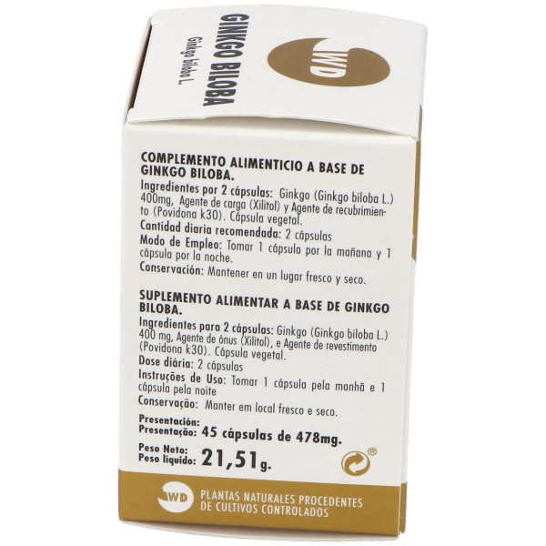 Waydiet Natural Ginko Biloba Phytogranulos 45Caps