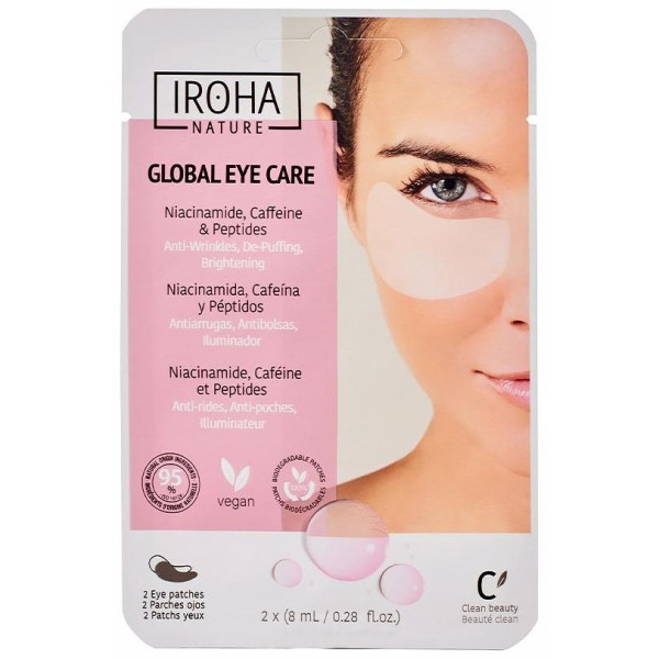 Iroha Nature Parches Ojos Niacinamida Cafeína Y Péptidos 2X8Ml