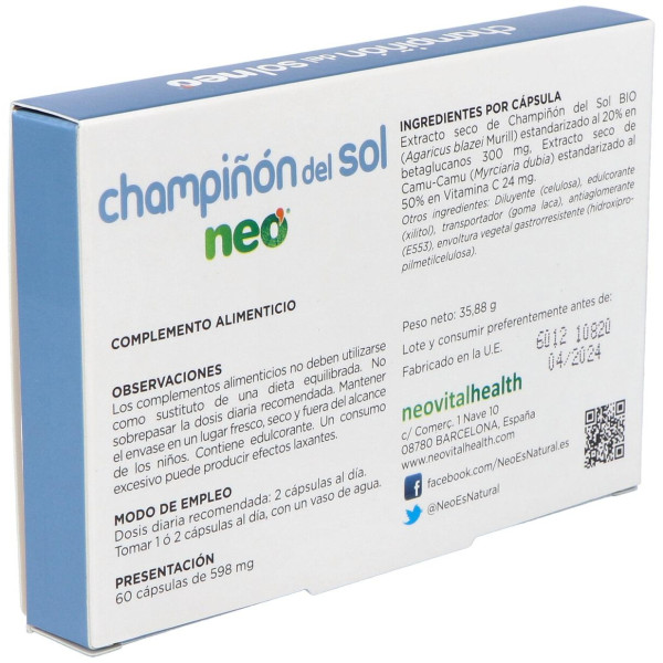 Neovital Health Champiñón Del Sol Neo 60Cáps