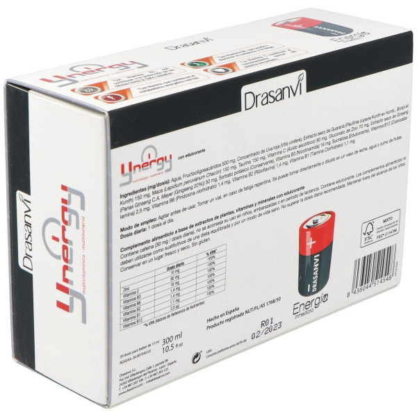 Drasanvi Ynergy Energía Inmediata 20 Ampollas 15Ml