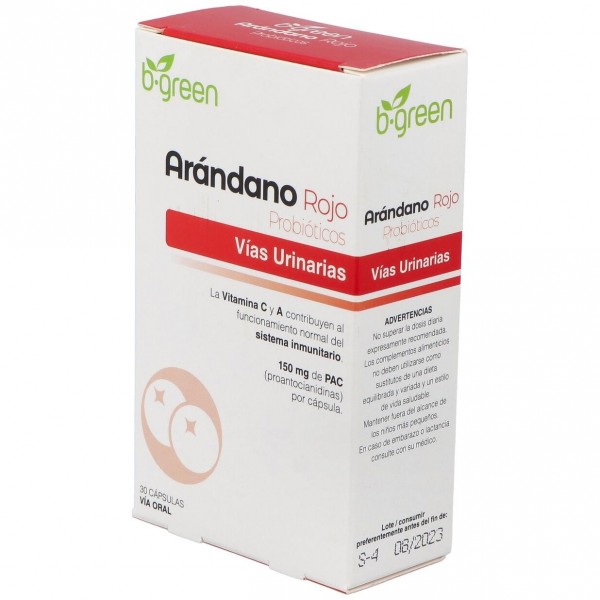 B Green Arandano Rojo Y Probiótico 30 Cápsulas