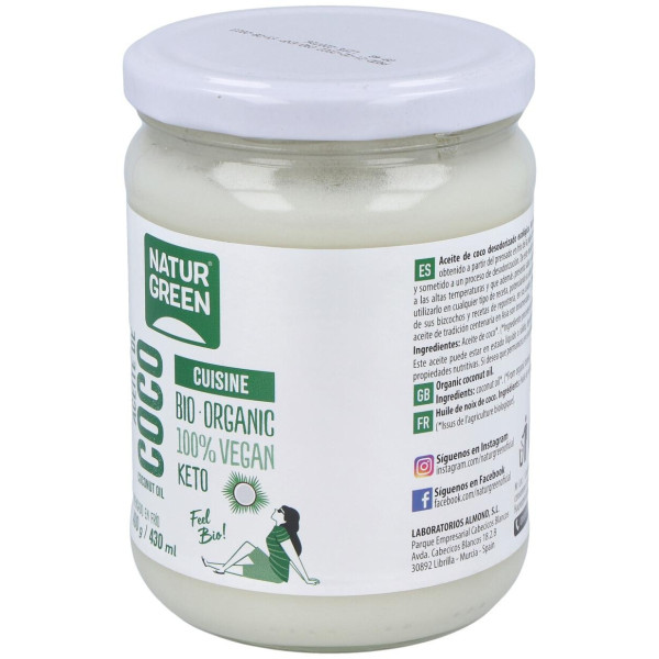 Naturgreen Aceite De Coco Cuisine Bio 430Ml/400G