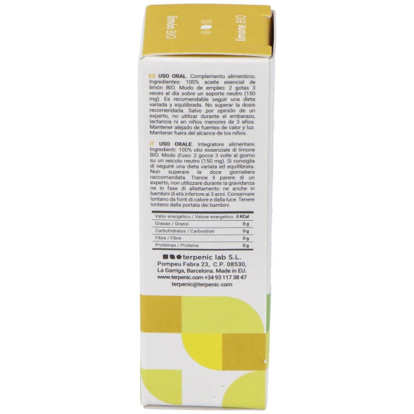 Limon Aceite Esencial Alimentario Bio 10Ml.