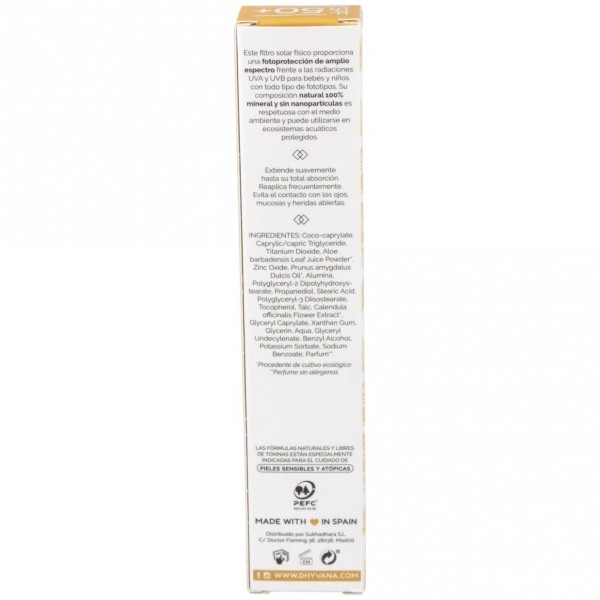 Protector Solar Dhyvana Eco Pediatrics® Spf50+