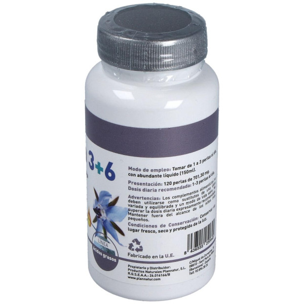 Omega 3+6 Borraja + Salmon 500Mg. 120Perlas