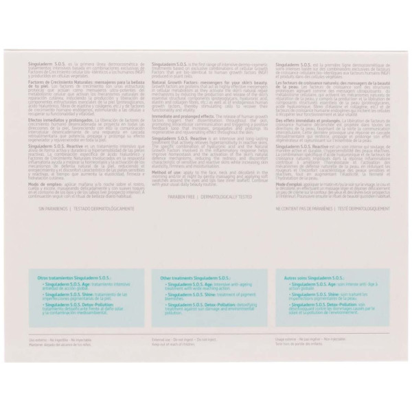 Singuladerm S.O.S Reactive 4 Viales X 10,5Ml