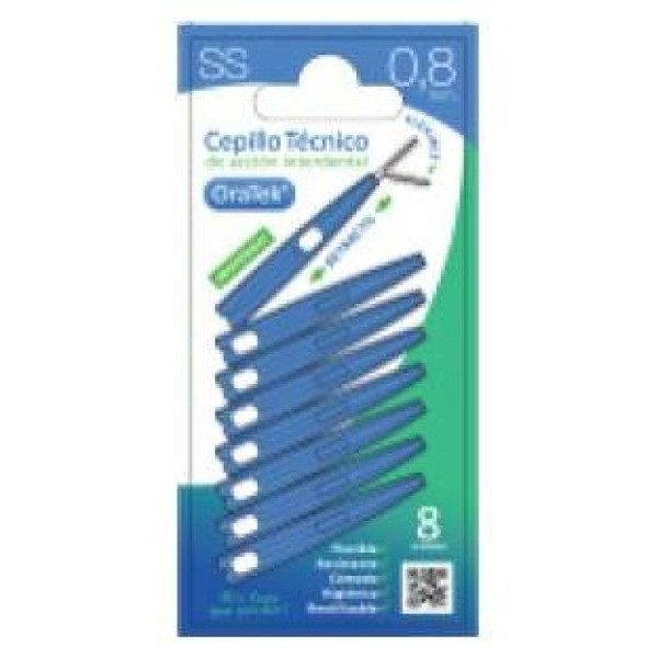 Oratek Cepillo Interdental Retractil 0_8 Mm Blister 8 Unidades