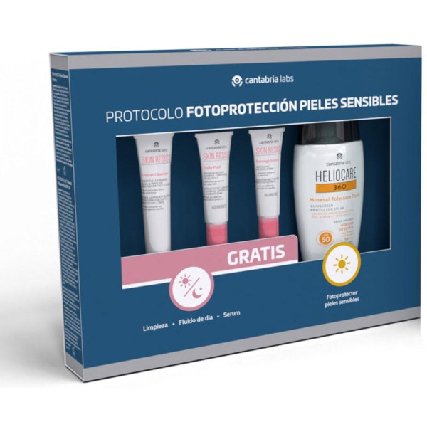 Heliocare 360° Fotoprotección Pieles Sensibles Estuche 4 Pz