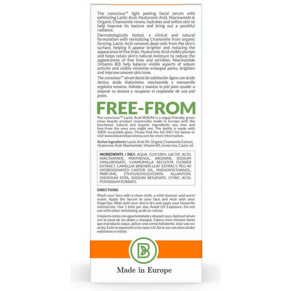 Lactic Acid Light Peeling Renewal Serum Organic Chamomile 30 Ml