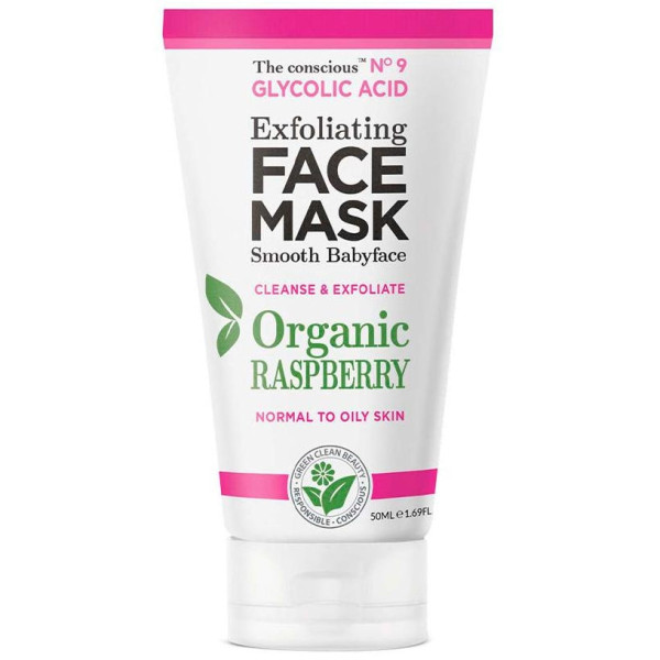 Glycolic Acid Exfoliating Face Mask Organic Raspberry 50 Ml