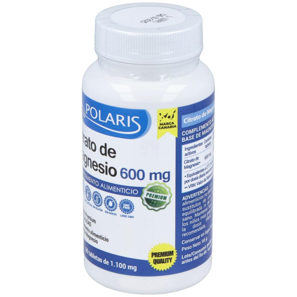 Polaris Citrato De Magnesio 600Mg 60 Tabletas