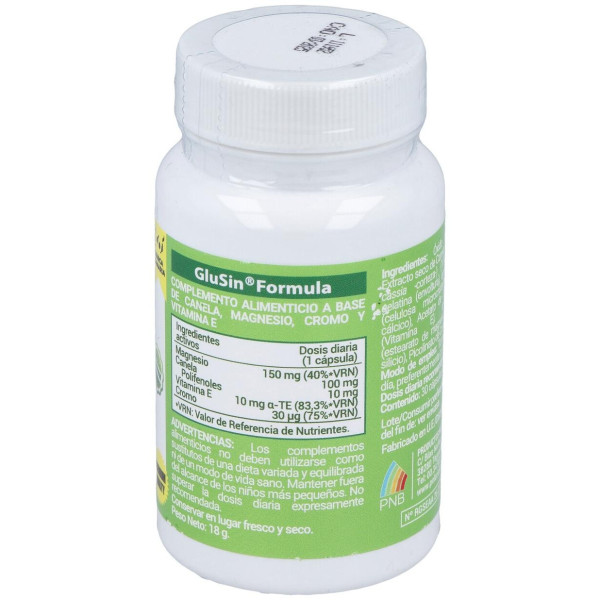 Glusin (Canela + Magnesio) 600Mg. 30Cap.
