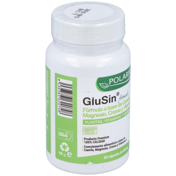 Glusin (Canela + Magnesio) 600Mg. 30Cap.