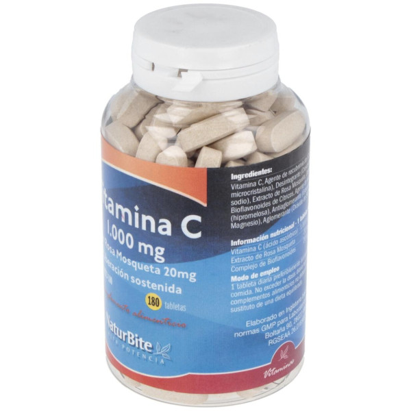Naturbite Vitamina C Con Rosa Mosqueta 20Mg 180Caps