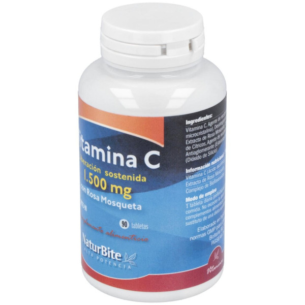 Vitamina C 1500Mg. Con Rosa Mosqueta Lib.S 90Comp.