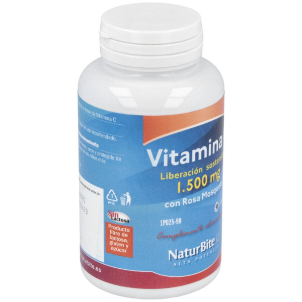 Vitamina C 1500Mg. Con Rosa Mosqueta Lib.S 90Comp.