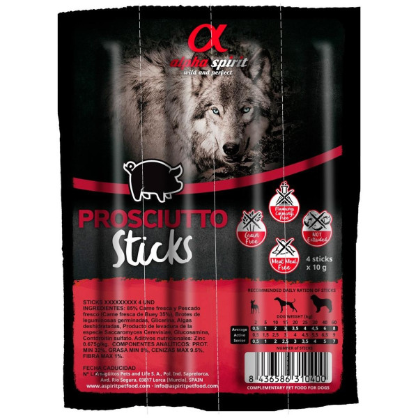 Alpha Spirit Barritas Jamon 4X10G 16Uds