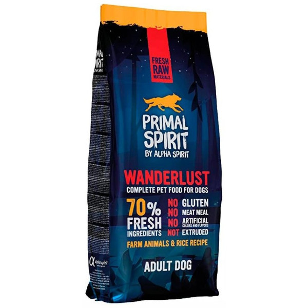 Primal Spirit 70% Wanderlust Pienso Para Perros 12Kg