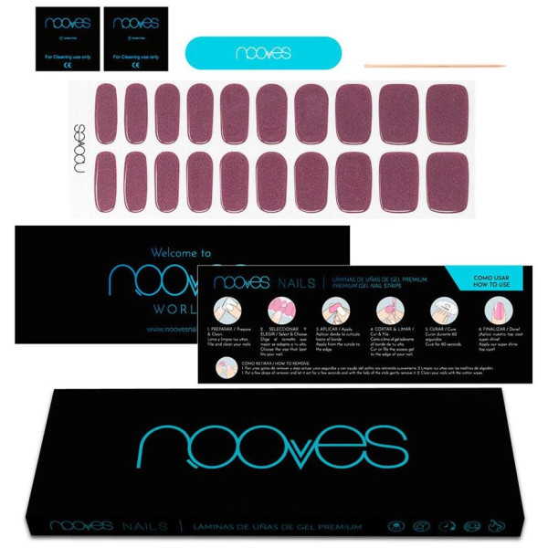 Láminas De Uñas De Gel Ruby Claret Premium Glam Glitter 20 U