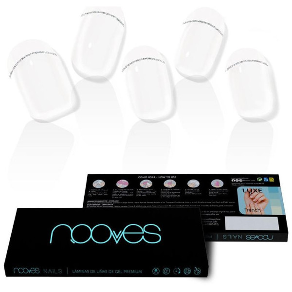 Láminas De Uñas De Gel Premium French Luxe 20 U