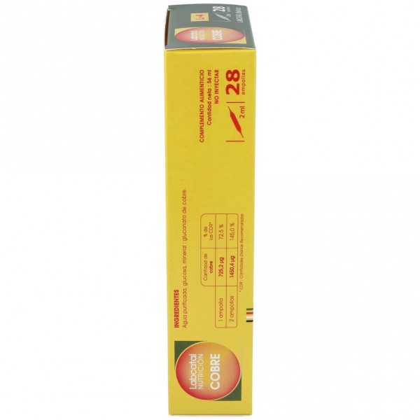 Labcatal 4 Cobre Ampollas, 28 X 2 Ml