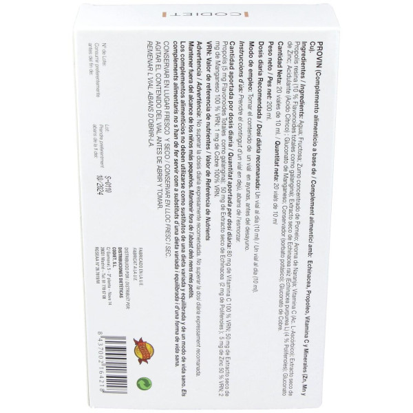 Codiet Provir Defens 20 Ampollas