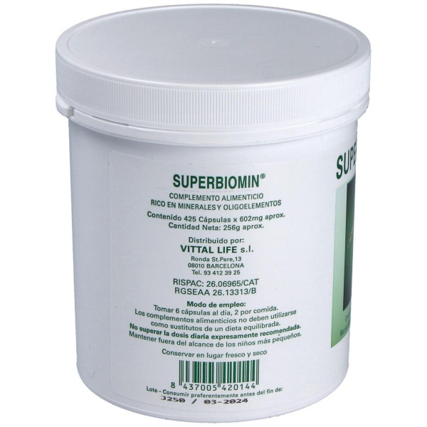 Biomin Superbiomin, Un Complejo Mineral Para El Tránsito Intestinal 410 Cápsulas