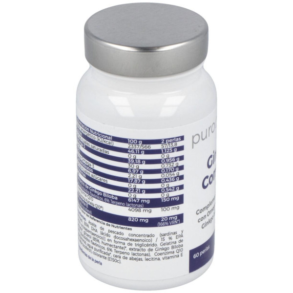 Puro Omega Ginkgo Complex Dha/Epa Q10 60Perlas