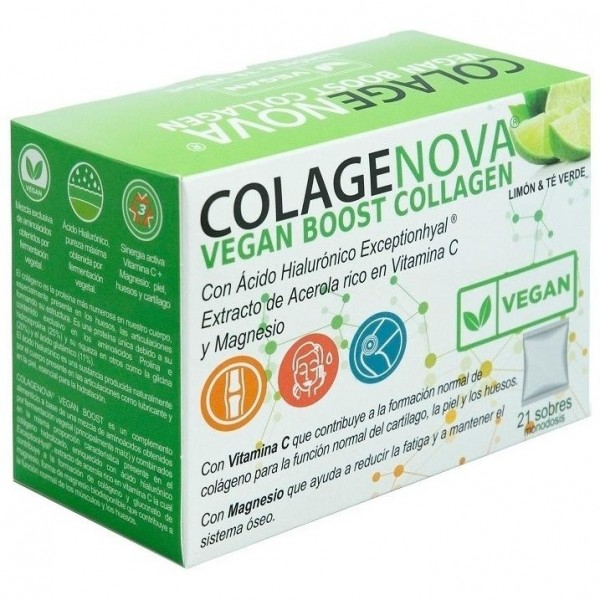 Colagenova Vegan Boost Té Verde Limón 21 Sobres