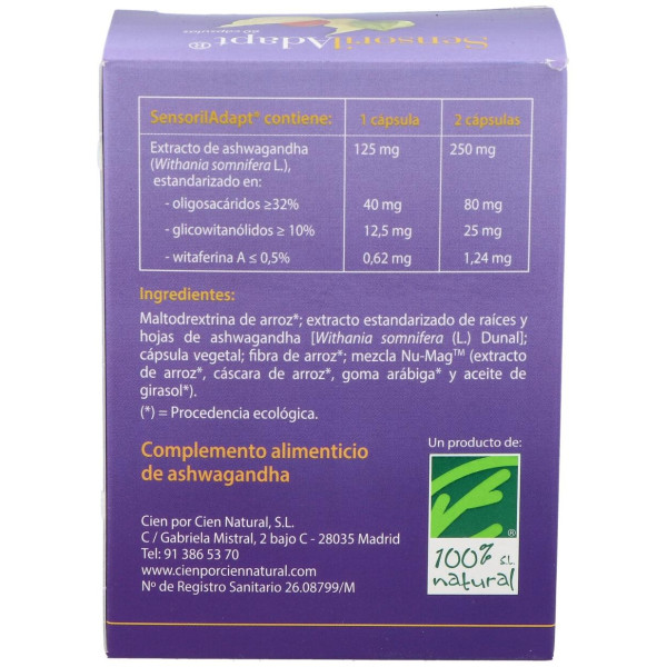 100% Natural Sensoril Adapt Tónico 60 Perlas