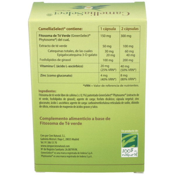 100% Natural Camellia Select Antioxidante 60Cáps