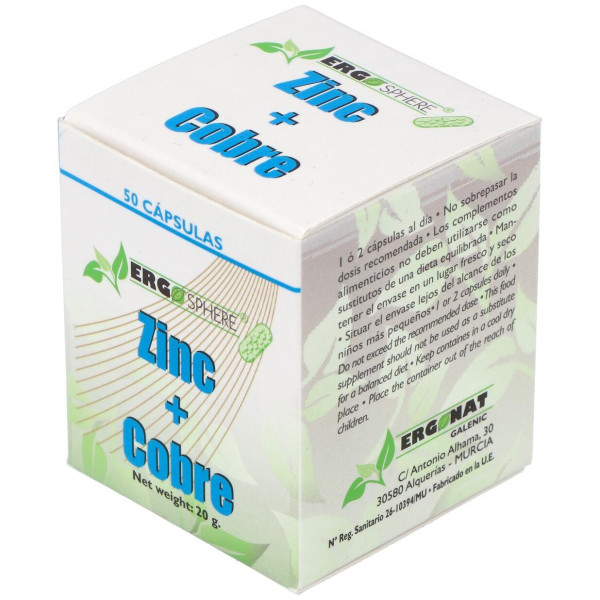 Ergonat Galenic Zinc Cobre Ergosphere 50Caps